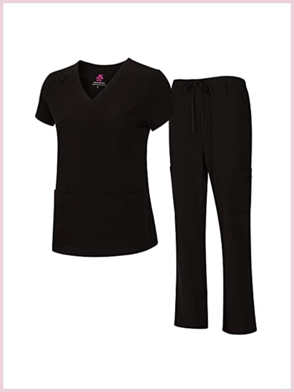 Cool Stretch V-Neck Scrub Set Cargo Pants Medical Uniform